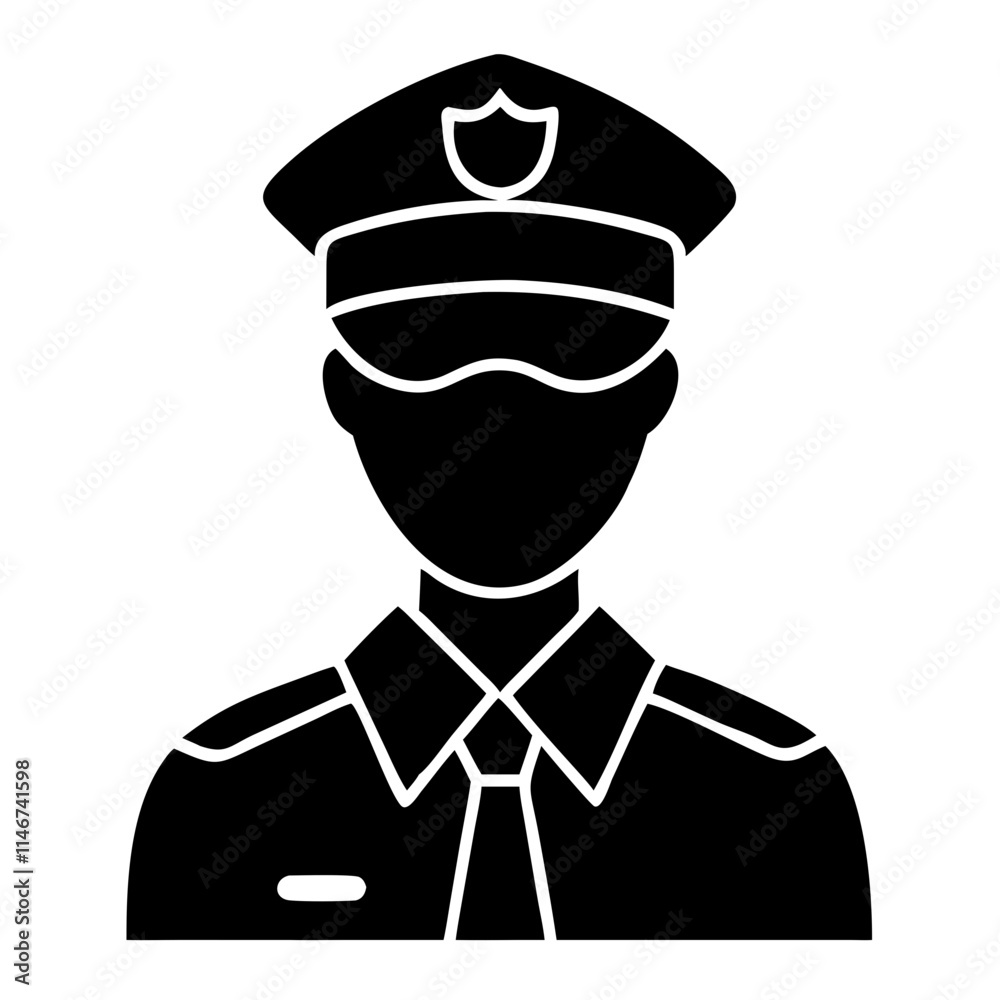 Police Officer Uniform Silhouette Vector for Law Enforcement Graphics Police Officer Uniform Silhouette Vector for Law Enforcement Graphics