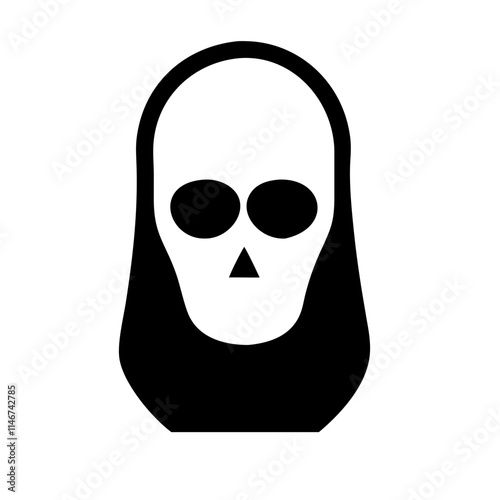  Minimalist Skull Black Shroud Symbol for Halloween Design 