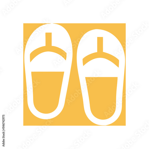  Minimalist Yellow Slippers Footwear Vector for Summer Vacation and Beach