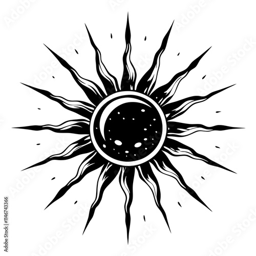  Celestial Sun and Moon Vector Design Symbolizing Mystical Elements