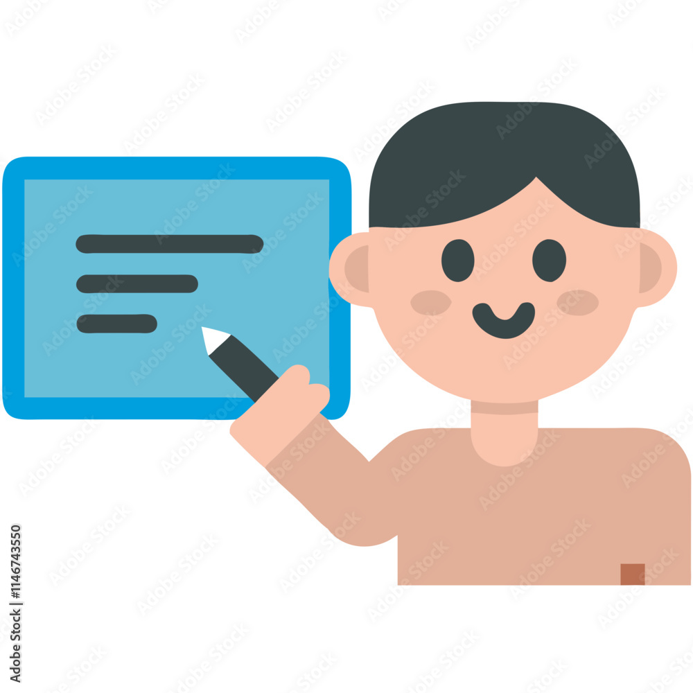 Cartoon Teacher Holding Chalkboard for Educational Presentations and Lessons Cartoon Teacher Holding Chalkboard for Educational Presentations and Lessons