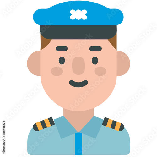  Airline Pilot Vector Portrait for Aviation and Travel Design Projects