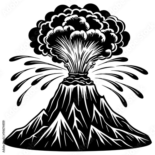  Explosive Volcano Eruption Vector Illustration for Educational and Graphic Design Use