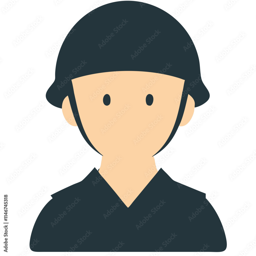Soldier Avatar in Helmet Minimalist Vector Art Illustrating Military Personnel Soldier Avatar in Helmet Minimalist Vector Art Illustrating Military Personnel