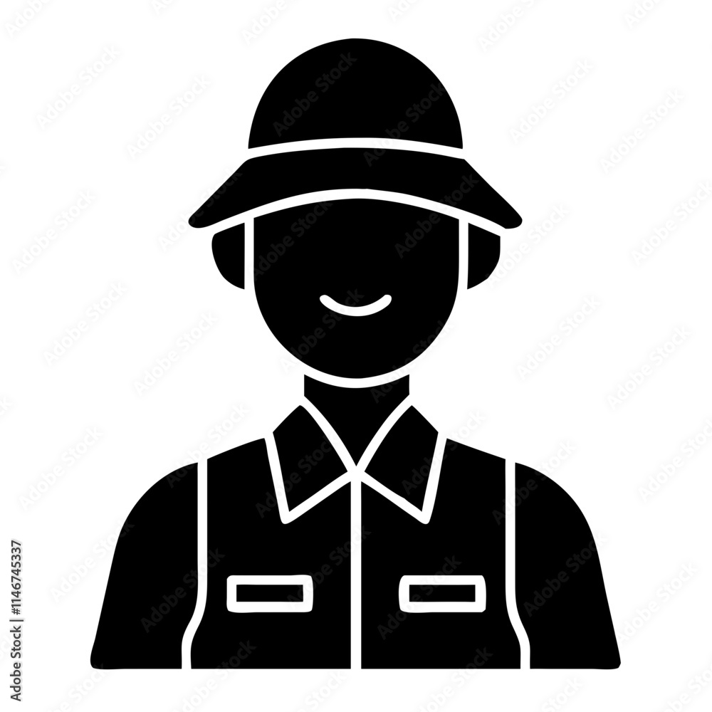 Smiling Farmer Vector Illustration for Agricultural and Rural Themed Designs Smiling Farmer Vector Illustration for Agricultural and Rural Themed Designs
