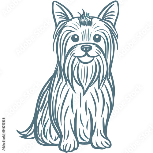  Cute Yorkshire Terrier Dog Vector Illustration for Pet Lovers and Designs photo