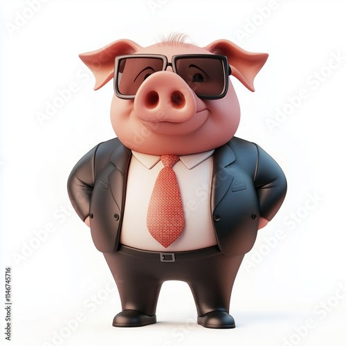 Master Of Swine: A Powerful Figure In Charge Of A Group Of Pigs, Overseeing And Directing Their Activities On The Farm. photo