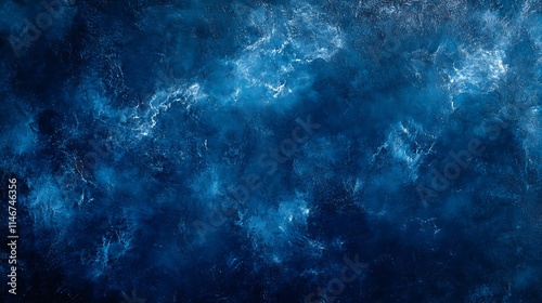 Blue grainy texture effect abstract gradient background dark vibrant color flow wave copy space