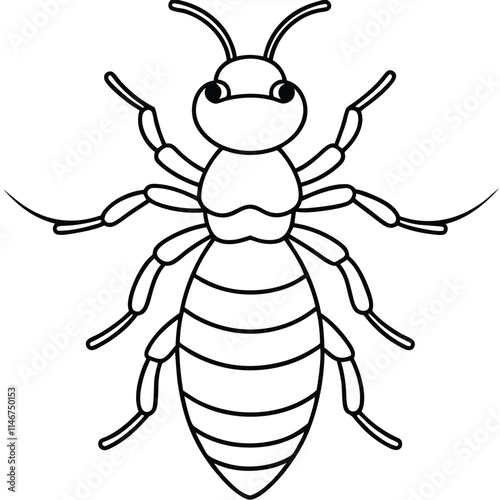 Termite insect flat vector illustration on white background