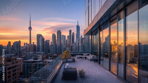 Wallpaper Mural toronto skyline sunset luxury penthouse terrace Torontodigital.ca