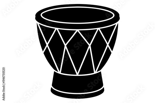 Traditional Mardi Gras Drum Silhouette – Vector Design for Festive Celebrations