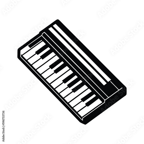 piano keys silhouette vector illustration 