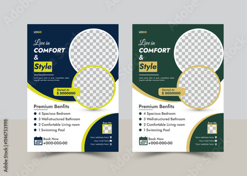 Home sales real state flyer template design Editable Colourful Modern Minimal Creative Luxury Abstract Branding Brochure Poster Design Advertising
