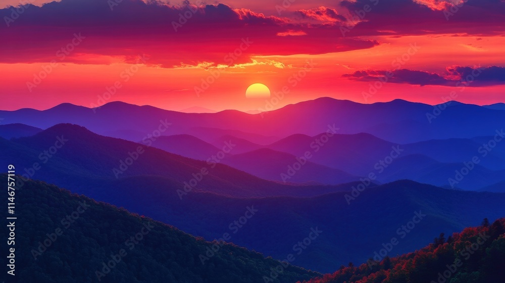 stunning sunset over the smoky mountains stunning sunset over the smoky mountains
