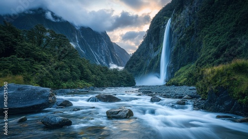 Wallpaper Mural new zealand waterfall landscape photography milford sound river Torontodigital.ca