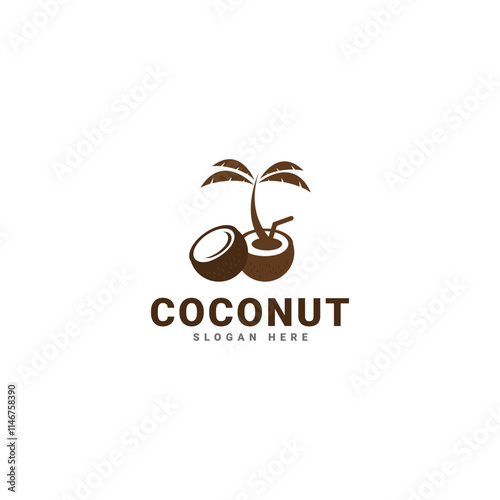 Coconut tree logo design Natural products