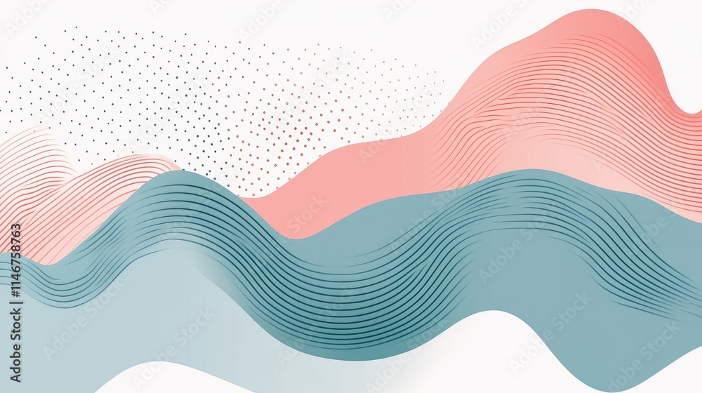 Fototapeta premium Zigzag lines forming abstract shapes in vibrant colors for a fresh, minimalist background