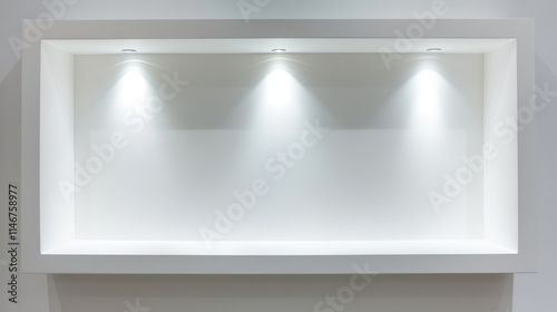 White window on a blank wall in an empty modern interior room
