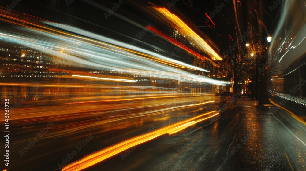 Light trails on the modern building background. Light trails at night in urban environment, Abstract Motion Blur City, traffic, transportation, street, road, speed Light trails on the modern building background. Light trails at night in urban environment, Abstract Motion Blur City, traffic, transportation, street, road, speed