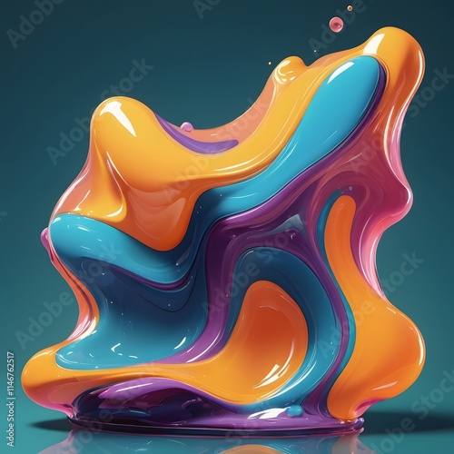 Abstract liquid glass background 3d acrylic eleg photo