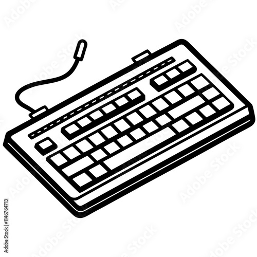 RGB Keyboard Minimalist Line Art Vector Design