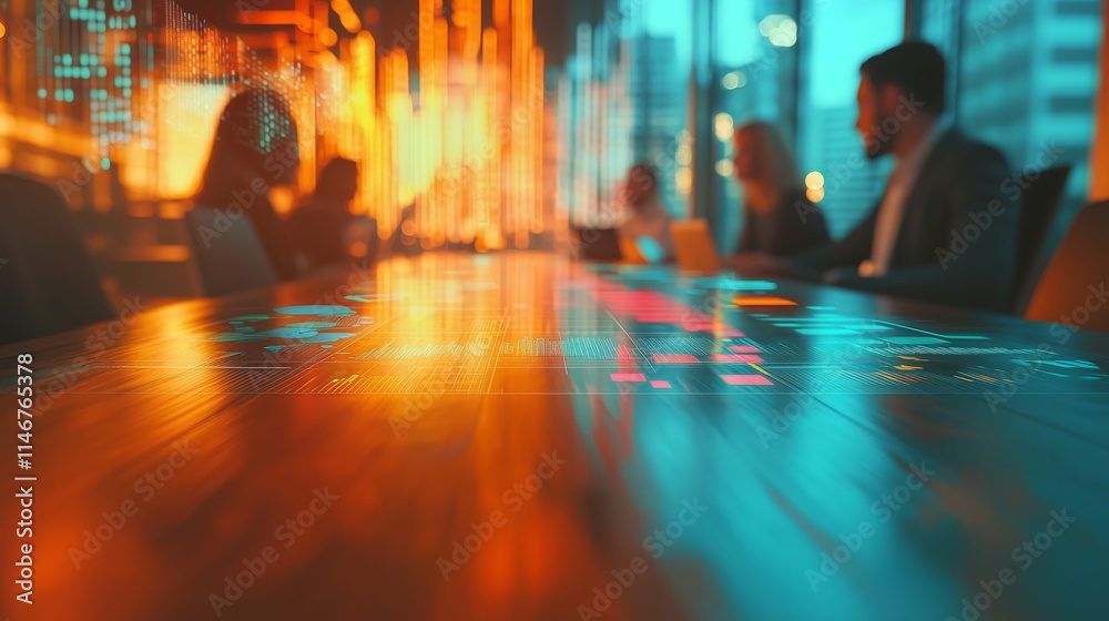 Dynamic Business Meeting with Data Visualization and Businesspeople Collaborating in Modern Office Space Using Advanced Technology Tools and Visuals Dynamic Business Meeting with Data Visualization and Businesspeople Collaborating in Modern Office Space Using Advanced Technology Tools and Visuals