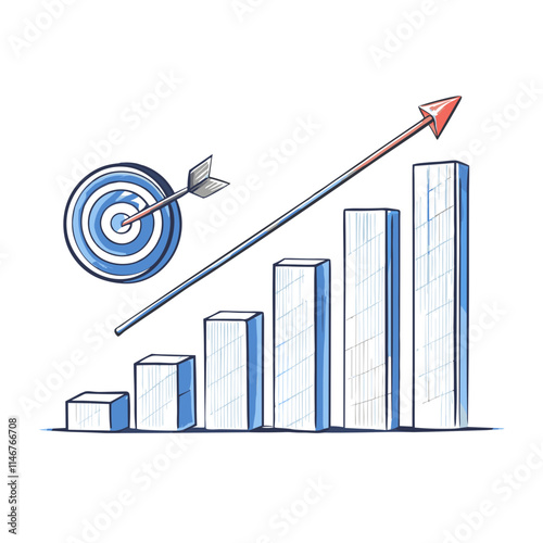 Growth chart and target for setting financial savings goals.