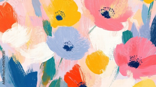 abstract poppy flower painting