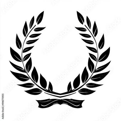 Round leaf frame template for certificate award design. Vector.