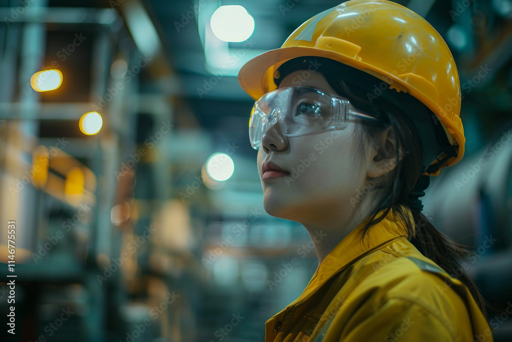 Construction worker in uniform and safety equipment have job on building generative AI Construction worker in uniform and safety equipment have job on building generative AI