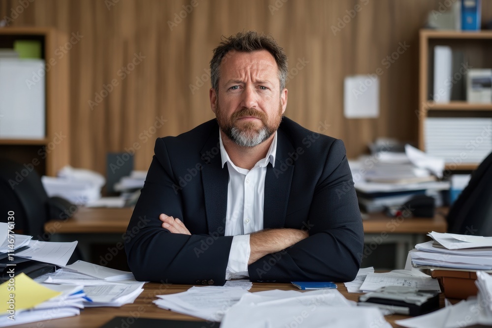 Serious Businessman Expressing Anger in Professional Setting Serious Businessman Expressing Anger in Professional Setting
