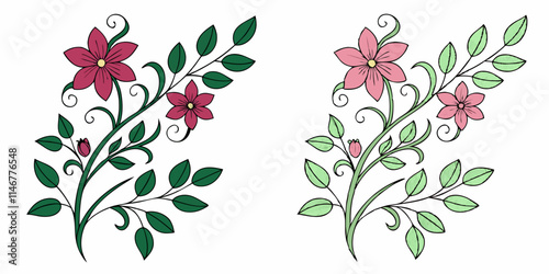 Intricate botanical illustrations vectors for invitations, decorations, cards, and backgrounds 