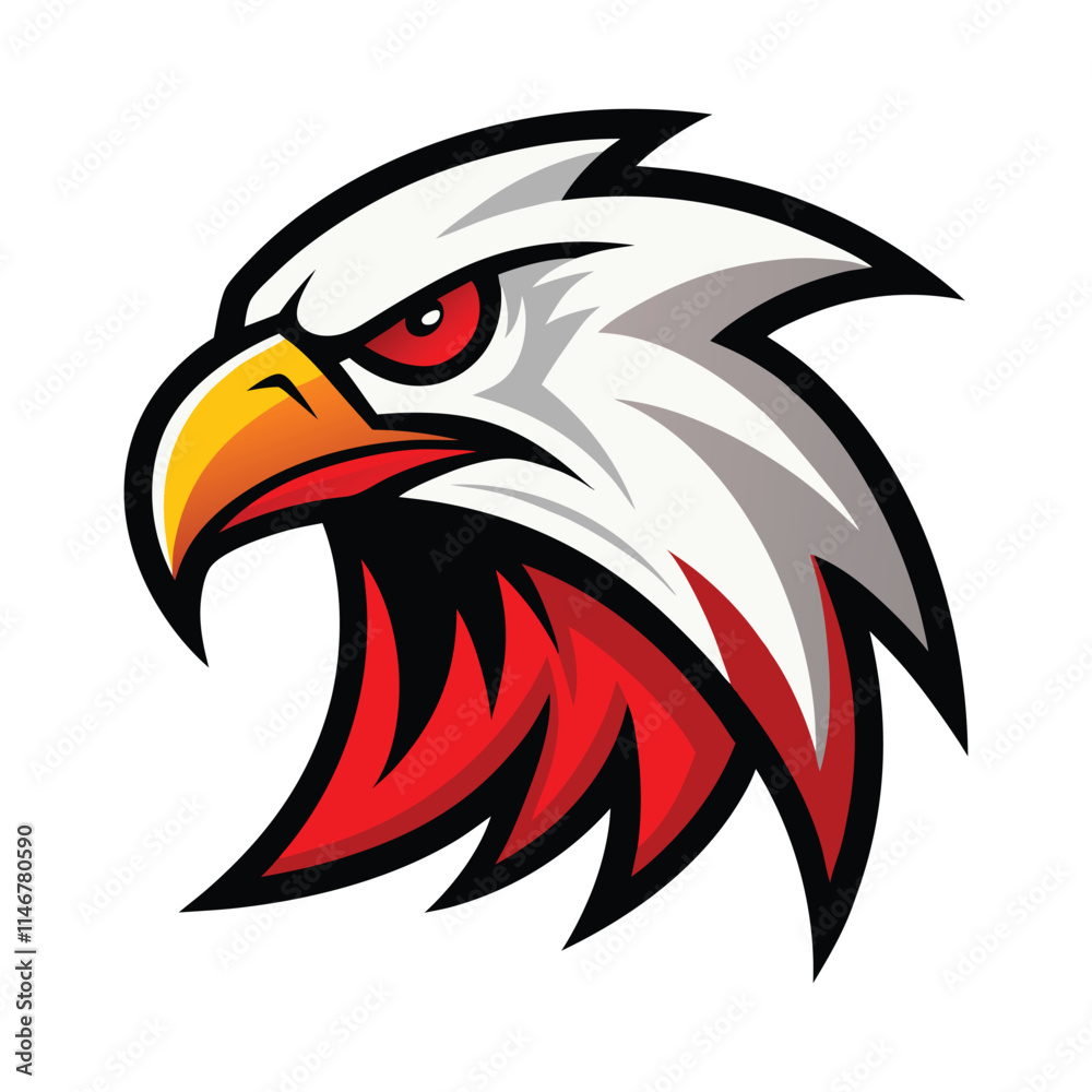 Obraz premium eagle head mascot icon on white background