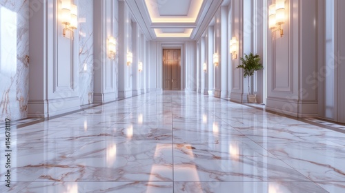 Elegant Marble Hallway Interior Design