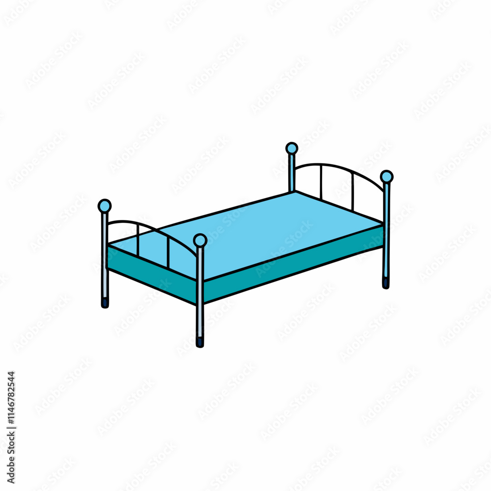 Elegant Iron Bed Frame Vector Art Design Elegant Iron Bed Frame Vector Art Design