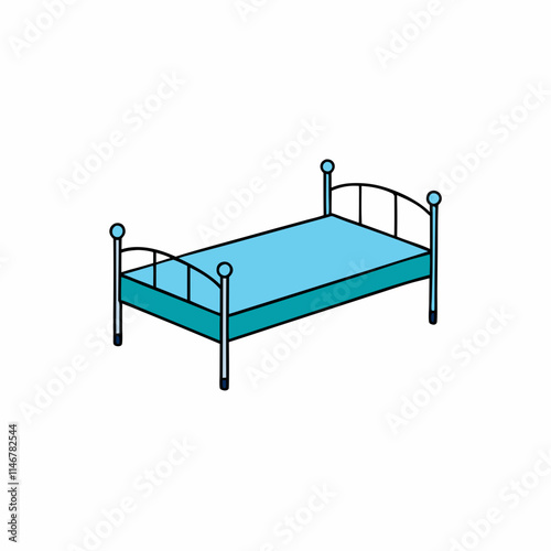 Elegant Iron Bed Frame Vector Art Design