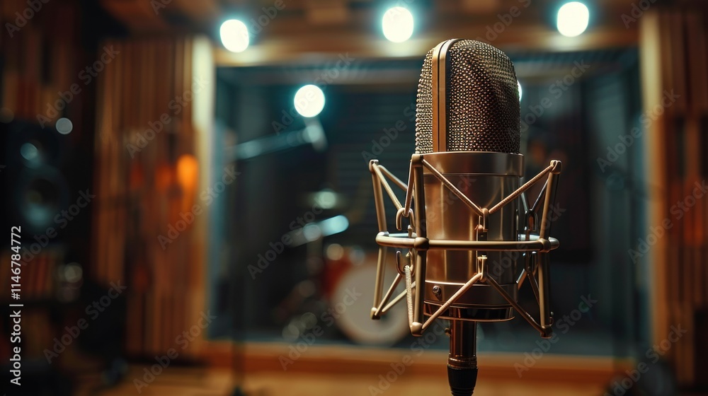 Condenser Microphone in Recording Studio: Ready to Capture Sound Condenser Microphone in Recording Studio: Ready to Capture Sound