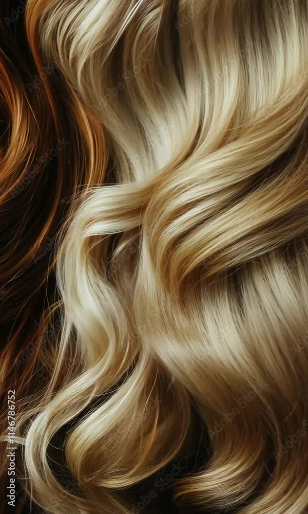 An artistic close-up of flowing hair in shades of brown and blonde, showcasing texture and color variations. An artistic close-up of flowing hair in shades of brown and blonde, showcasing texture and color variations.