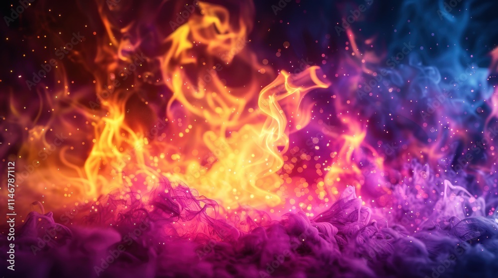 Fiery Abstract: A Symphony of Color and Light Fiery Abstract: A Symphony of Color and Light