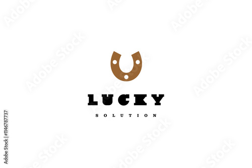 Template logo design solution with horseshoe simple image