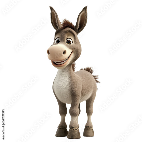 Donkey isolated. Mammal, Wildlife, Fauna, Farm Animal, Domestic, Species, Animal, Nature, Wild, Pet, Illustration, Fauna, Domestic Animals.