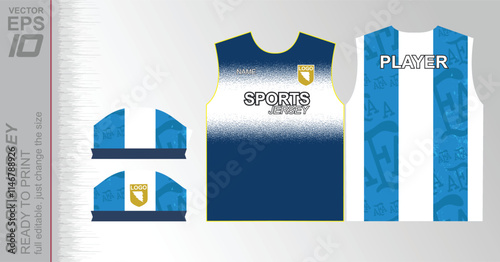 Modern ready-to-print jersey design with dynamic lines and vibrant colors. Perfect for football, basketball, cycling, or sportswear. High-quality, customizable vector file for instant printing.