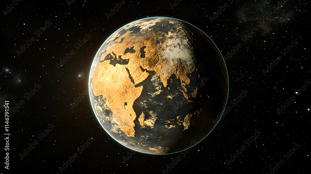 Obraz premium Arid Earth: A Vision of a Desolate Planet