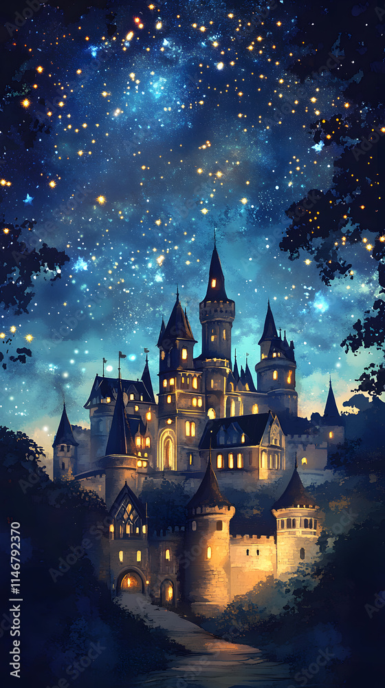 Enchanted Castle Under a Starlit Sky Enchanted Castle Under a Starlit Sky
