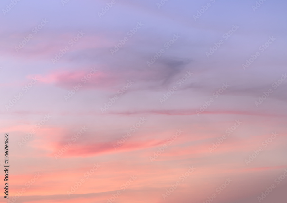 Background of Bright pastel colored sky during sunset. Nature abstract composition, The softness sky background use it as your Wallpaper, Poster and Space for text, Selective focus.