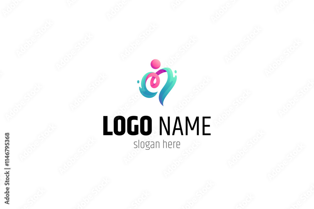 Abstract people logo with heart or love combination Abstract people logo with heart or love combination