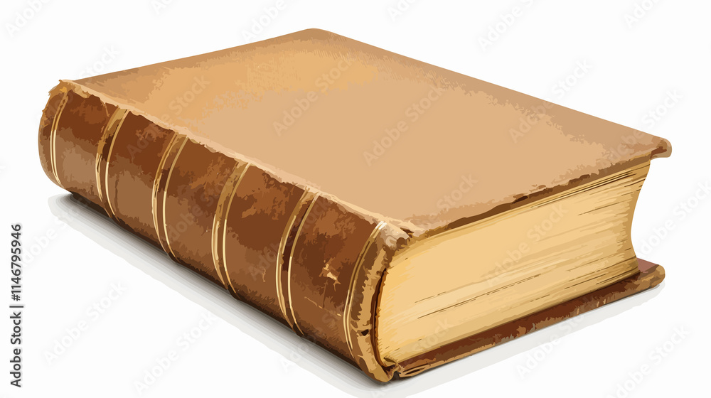 Obraz premium Vintage Old Closed Book Cover with Cloth Hardcover