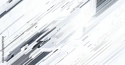 Wallpaper Mural Circuit board vector background with gray circuit lines on a white background Torontodigital.ca