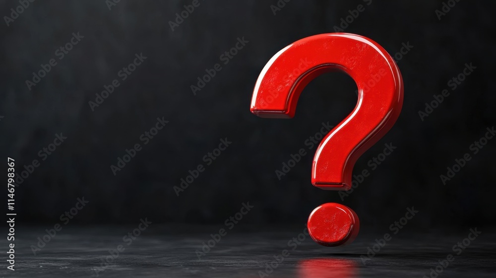 Red Question Mark on Dark Background for Creative Concept Ideas Red Question Mark on Dark Background for Creative Concept Ideas
