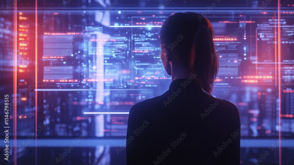 Young woman working with artificial intelligence
Young woman working with artificial intelligence